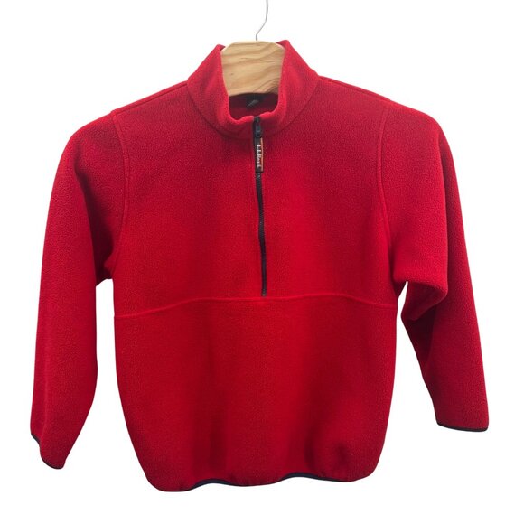 L.L.Bean Womens 1X Red Half-Zip Fleece Pullover Jacket Made In Mexico - Picture 2 of 6